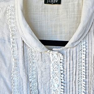 J. Crew linen blouse mother of pearl buttons sz s
